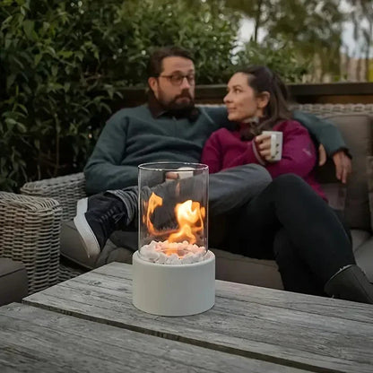 Compact Outdoor Flame Table Lamp