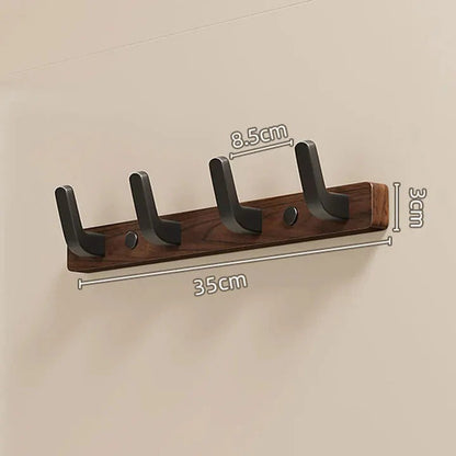 Stylish Wooden Coat Rack with Metal Hooks