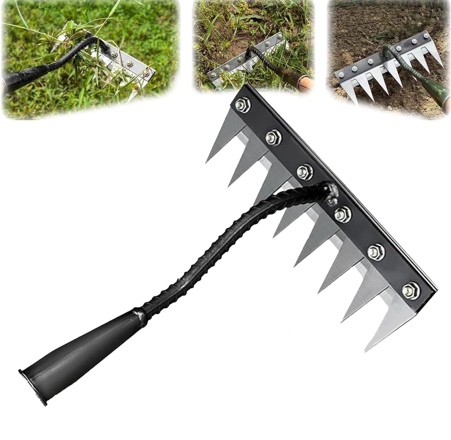 Heavy Duty Garden Rake, Hand Weeder Tool