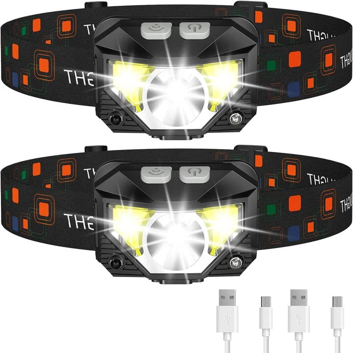 Compact LED Headlights with Motion Sensors, 2 Pack - Befez