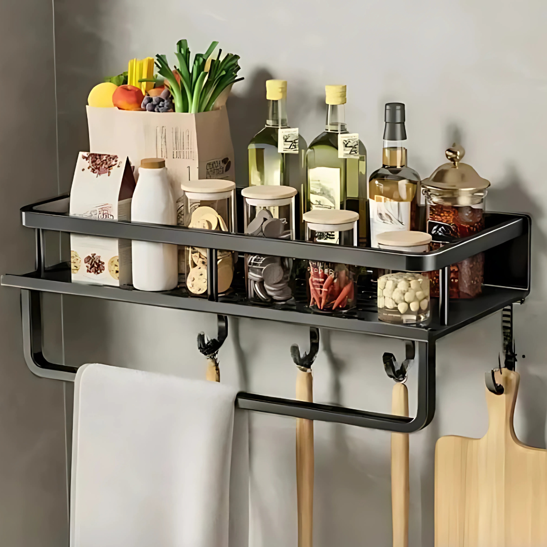 Space Saving Kitchen Wall Shelf Storage Unit