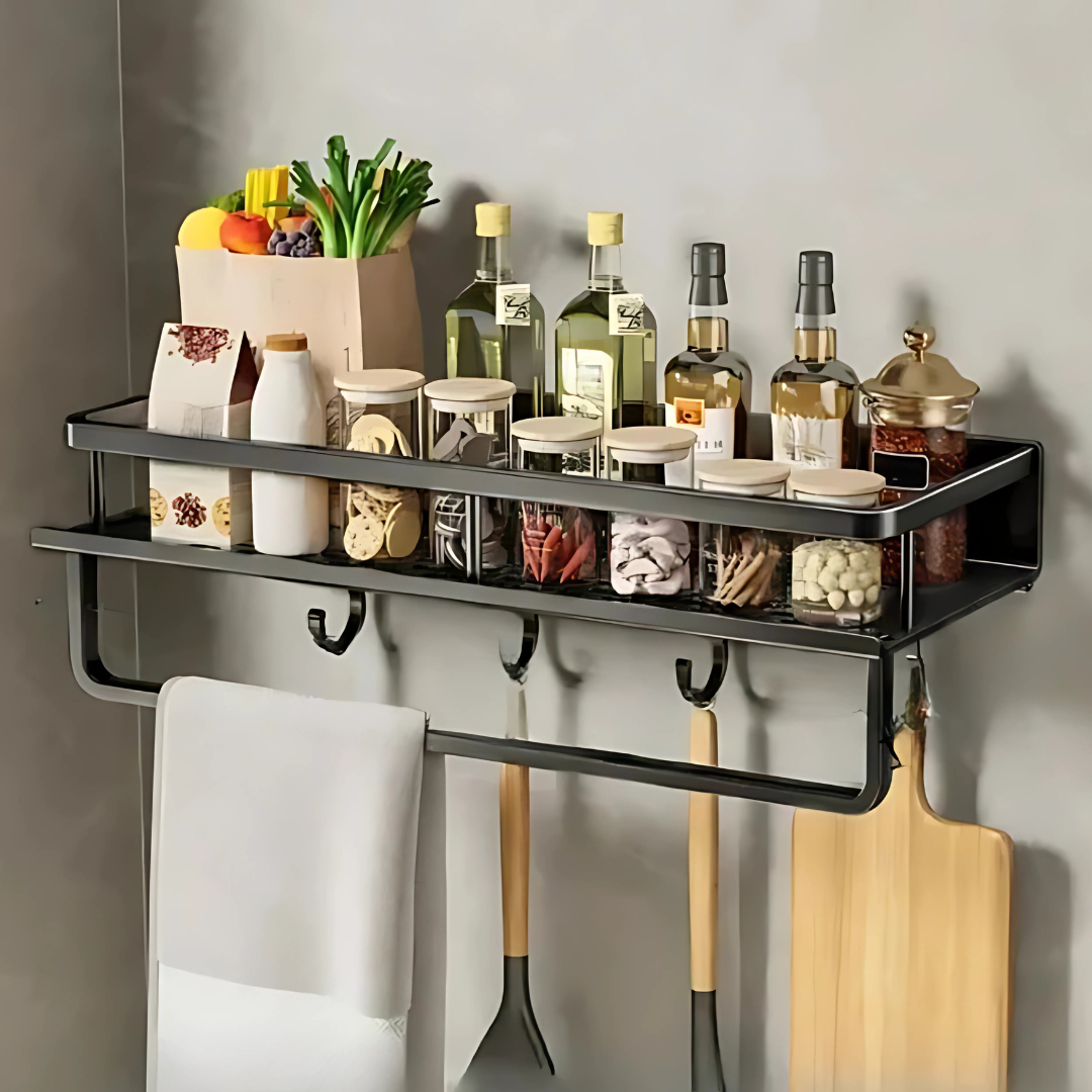 Space Saving Kitchen Wall Shelf Storage Unit