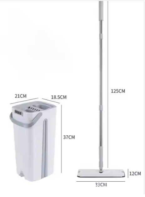 Compact Mop and Bucket Set with Lightweight Handle
