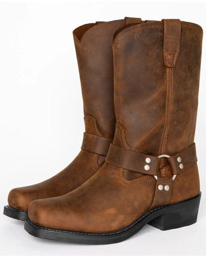 Tall Black Leather Work Boot for Men