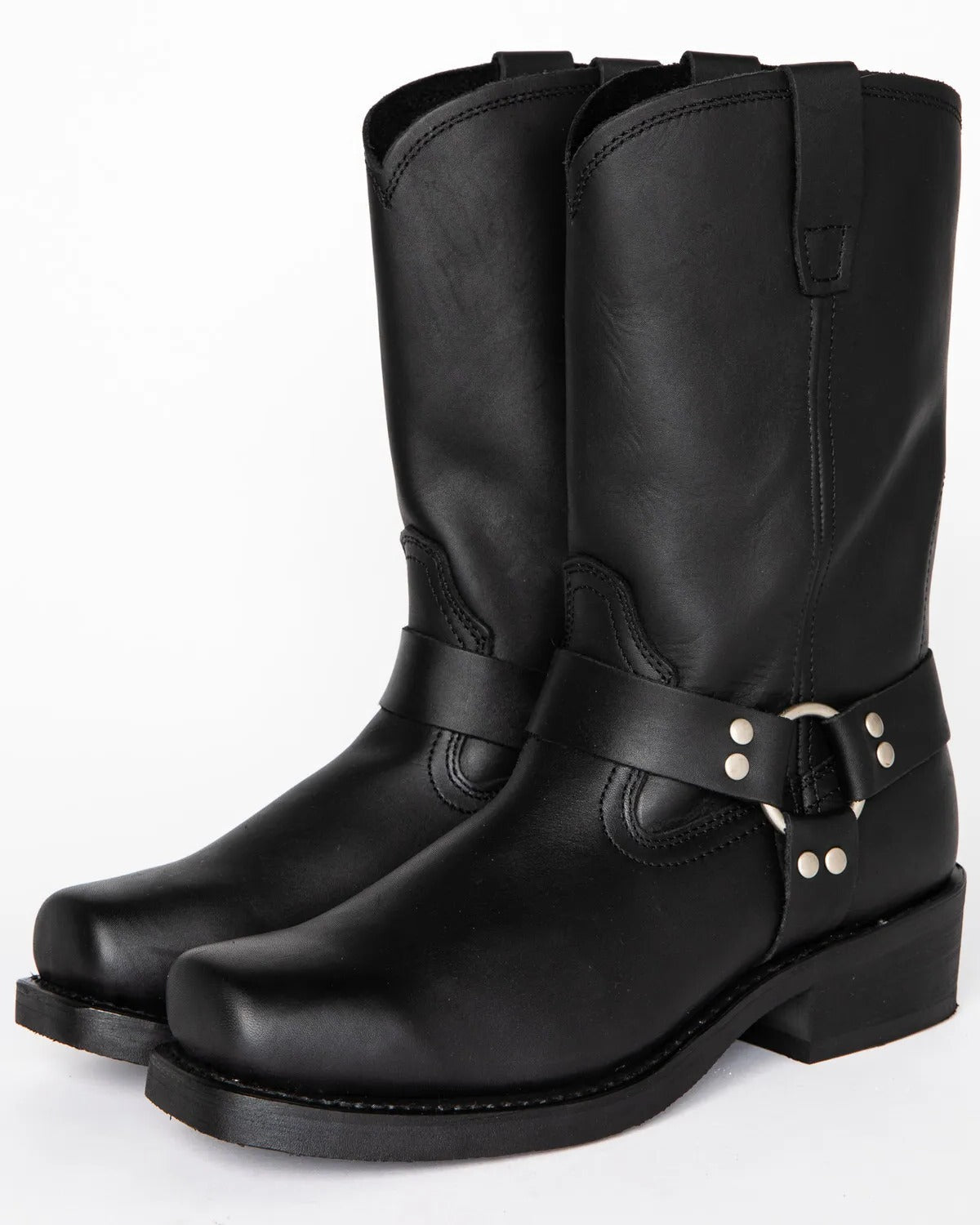 Tall Black Leather Work Boot for Men