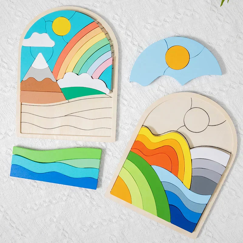 Colorful Kids Rainbow Building Blocks