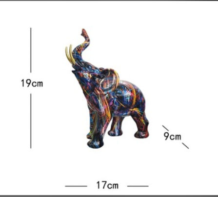 Vibrant Artistic Elephant Statue for Living Room Decor