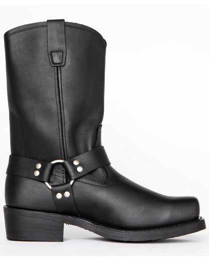 Tall Black Leather Work Boot for Men - Befez