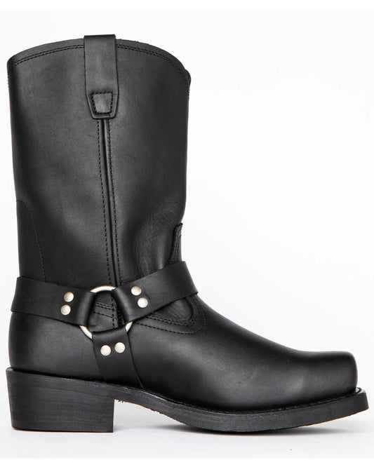 Tall Black Leather Work Boot for Men - Befez