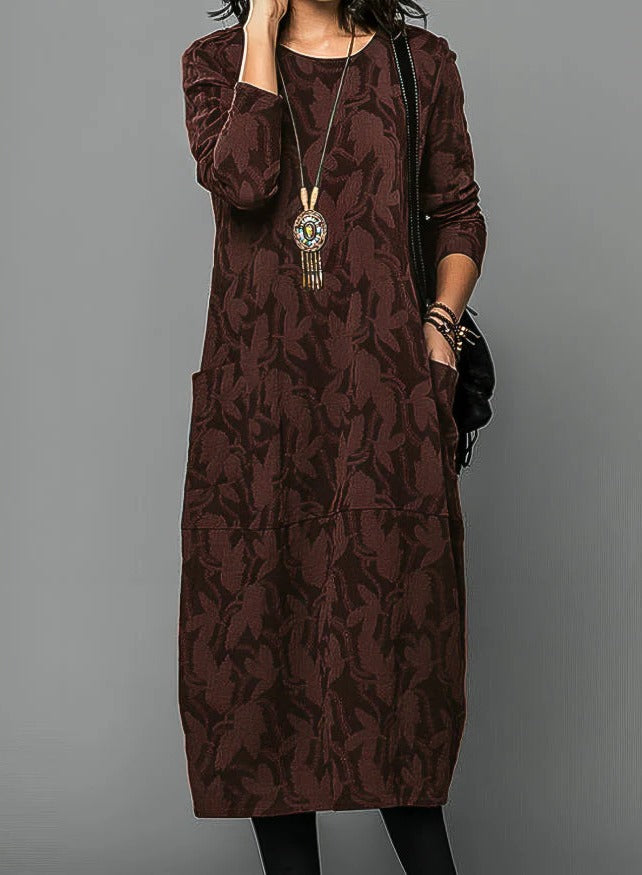 Cozy Women's Winter Dress with Soft Round Neck