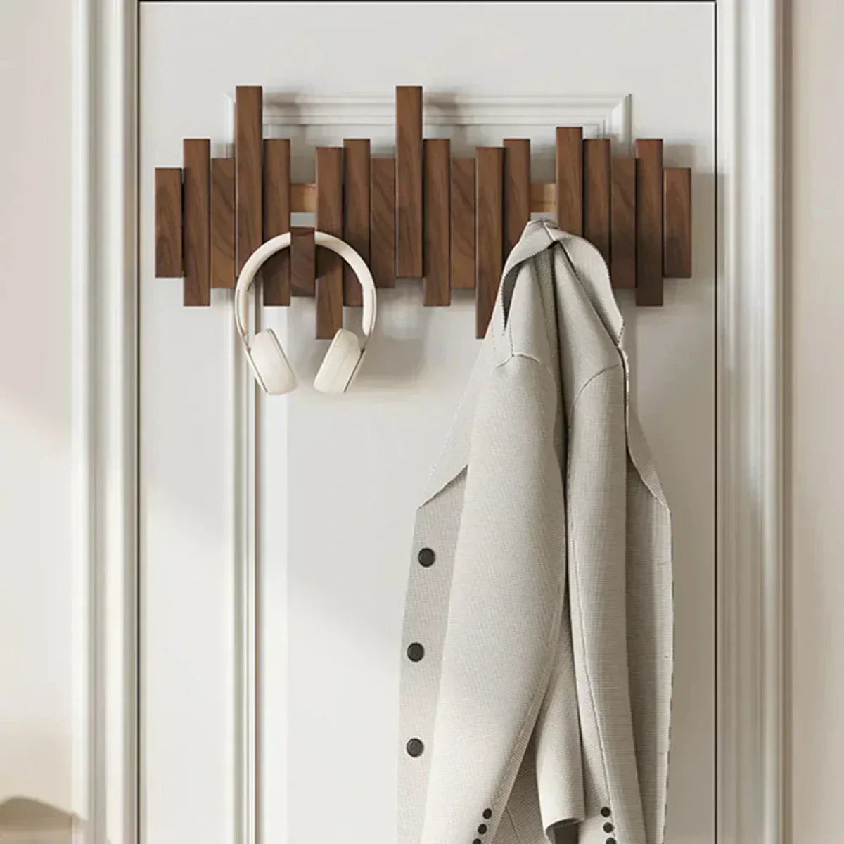 Stylish Wooden Wall Panel for Entryway Organization - Befez