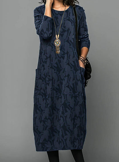 Cozy Women's Winter Dress with Soft Round Neck