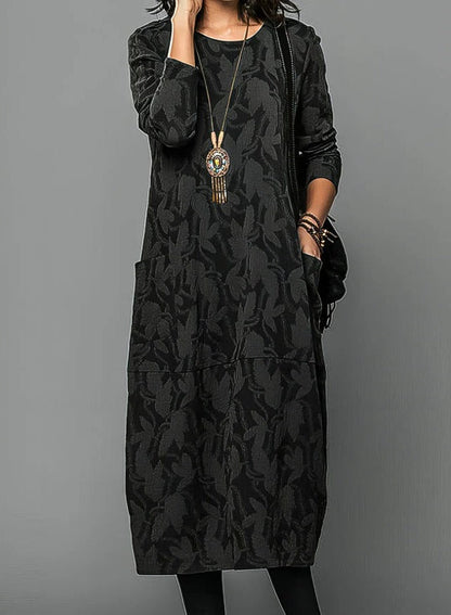 Cozy Women's Winter Dress with Soft Round Neck