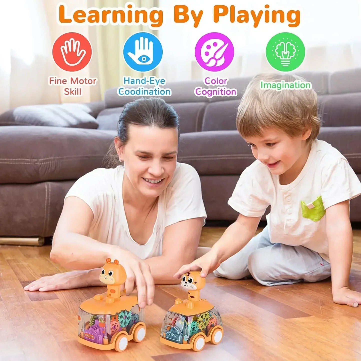 Clear Speed Toy Car with Flashing Lights and Moving Parts