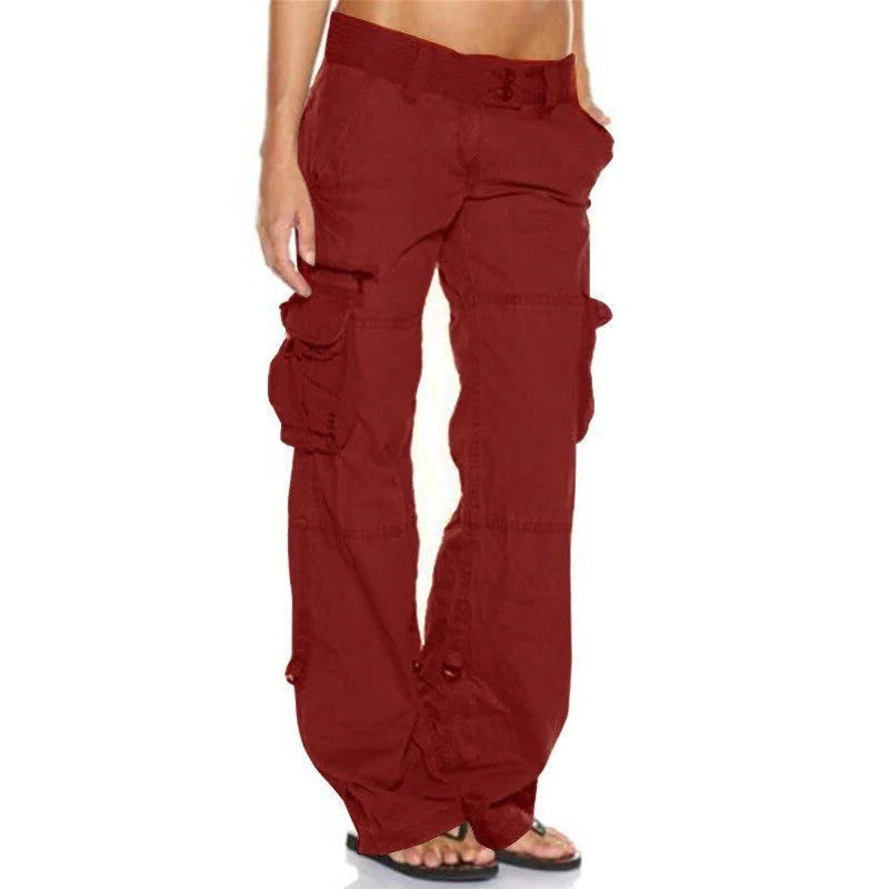 Relaxed Fit Womens Cargo Pants With Pockets
