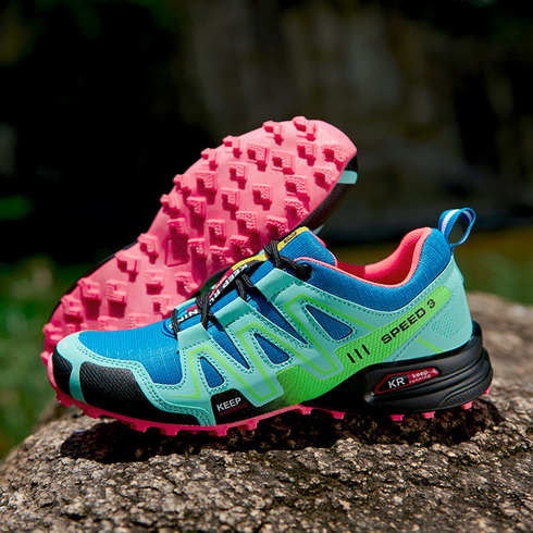Tough Outdoor Trail Hiking Boots in Blue and Green - Befez