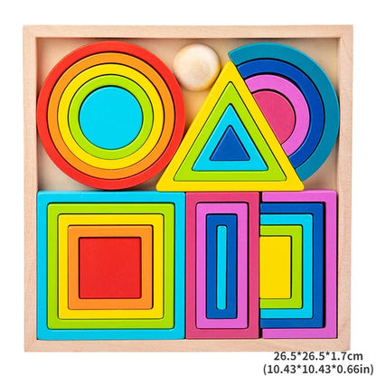 Vibrant Wooden Block Stacking Toy for Kids