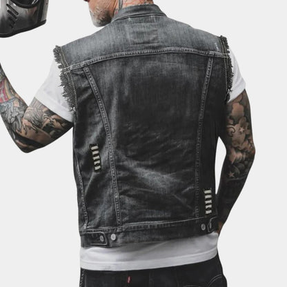 Classic Blue Jean Waistcoat For Guys
