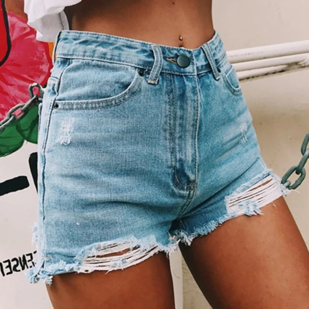 Fashionable Blue Jeans Shorts Women - Befez