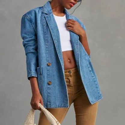 Relaxed Fit Women's Blue Jeans Jacket