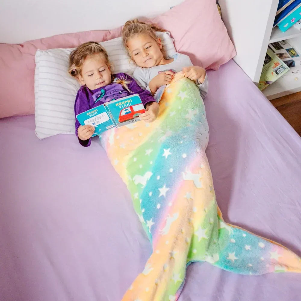 Glittering Ocean Glow Kids Sleeping Bag - Befez