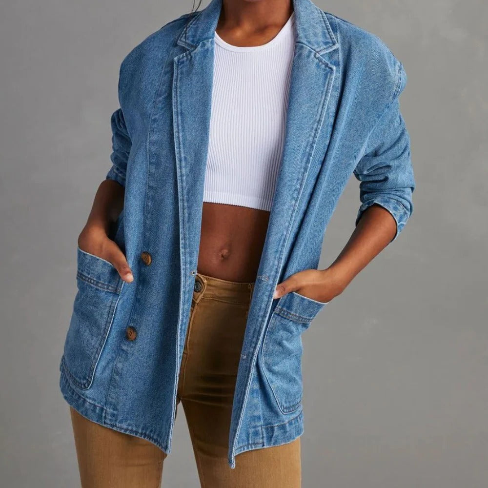 Relaxed Fit Women's Blue Jeans Jacket