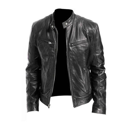 Classic Brown Biker Jacket - Befez