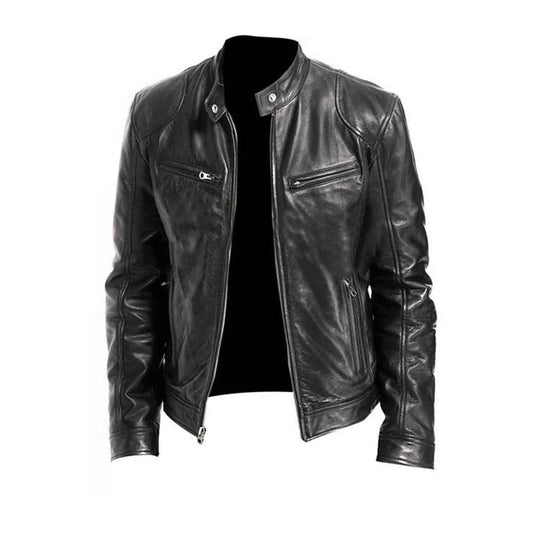 Classic Brown Biker Jacket - Befez