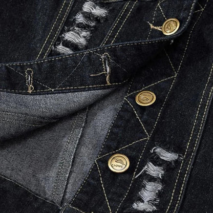 Classic Blue Jean Waistcoat For Guys