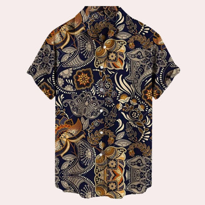 Relaxed Fit Mens Short Sleeve Casual Shirt - Befez