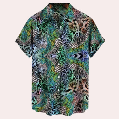 Relaxed Fit Mens Short Sleeve Casual Shirt
