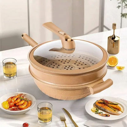 Premium Non-Stick Wok with Steamer Insert