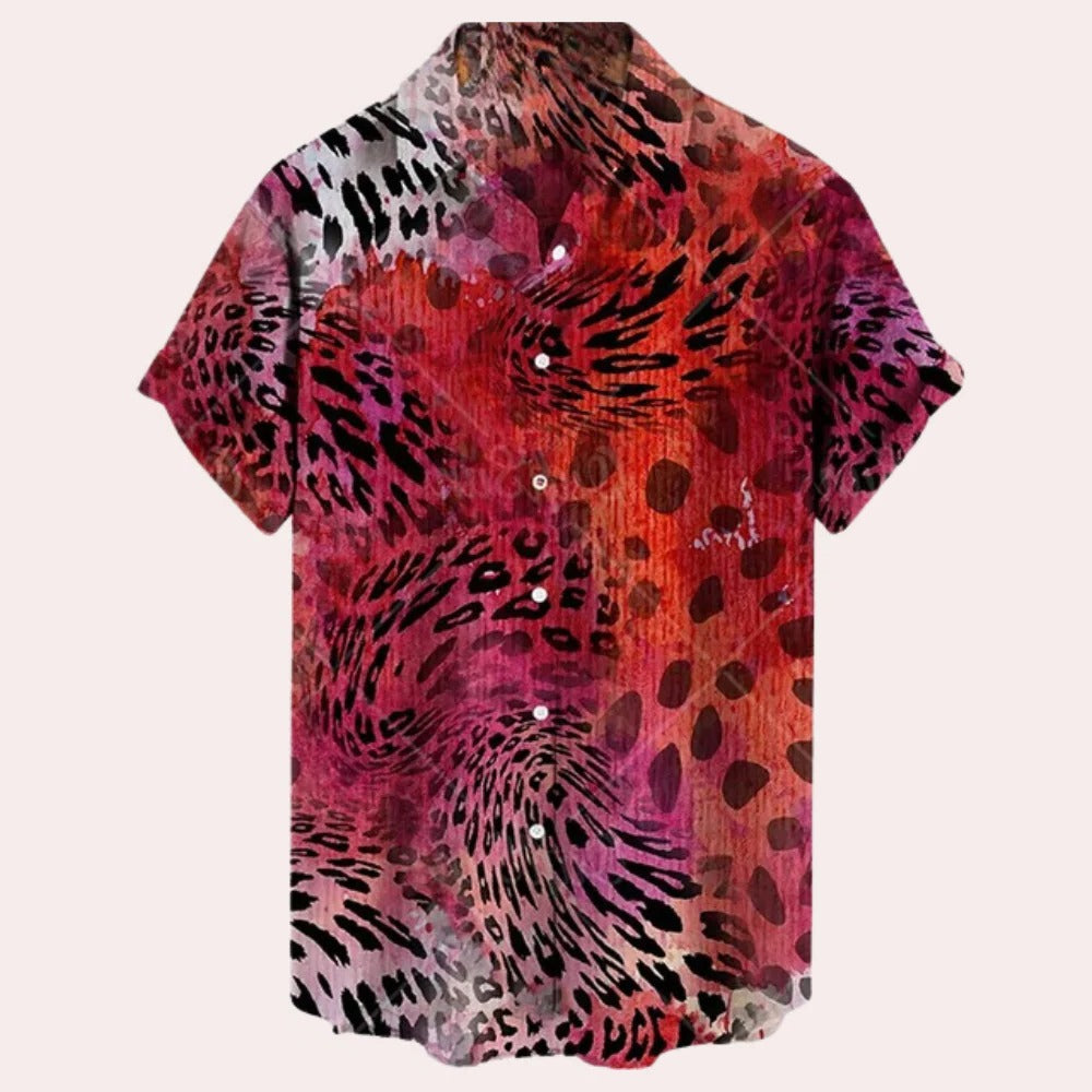Relaxed Fit Mens Short Sleeve Casual Shirt