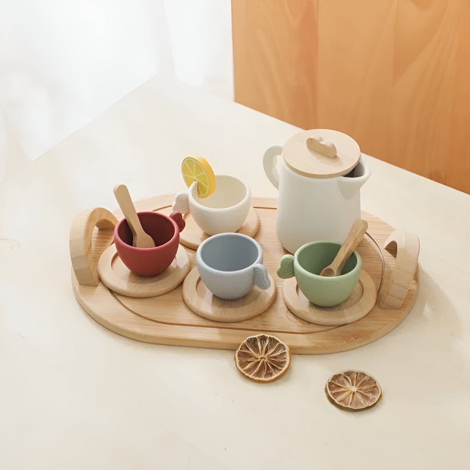 Kids Toy Tea Party Set With Serving Tray - Befez