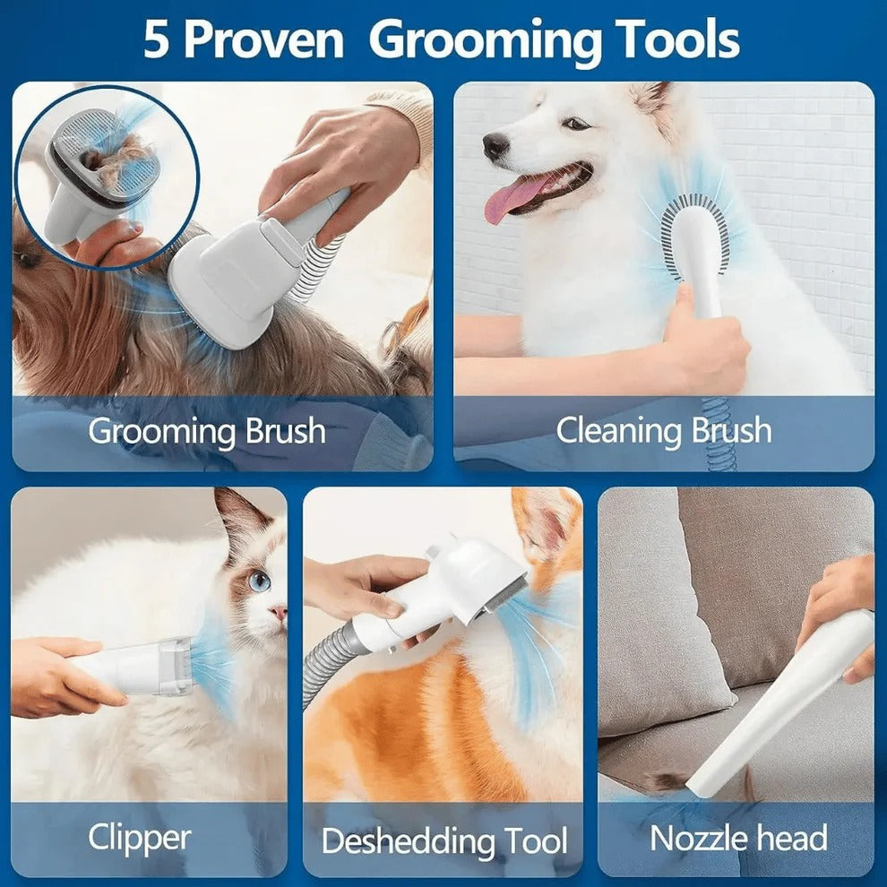 Quiet Pet Grooming Kit with Clippers and Large Vacuum