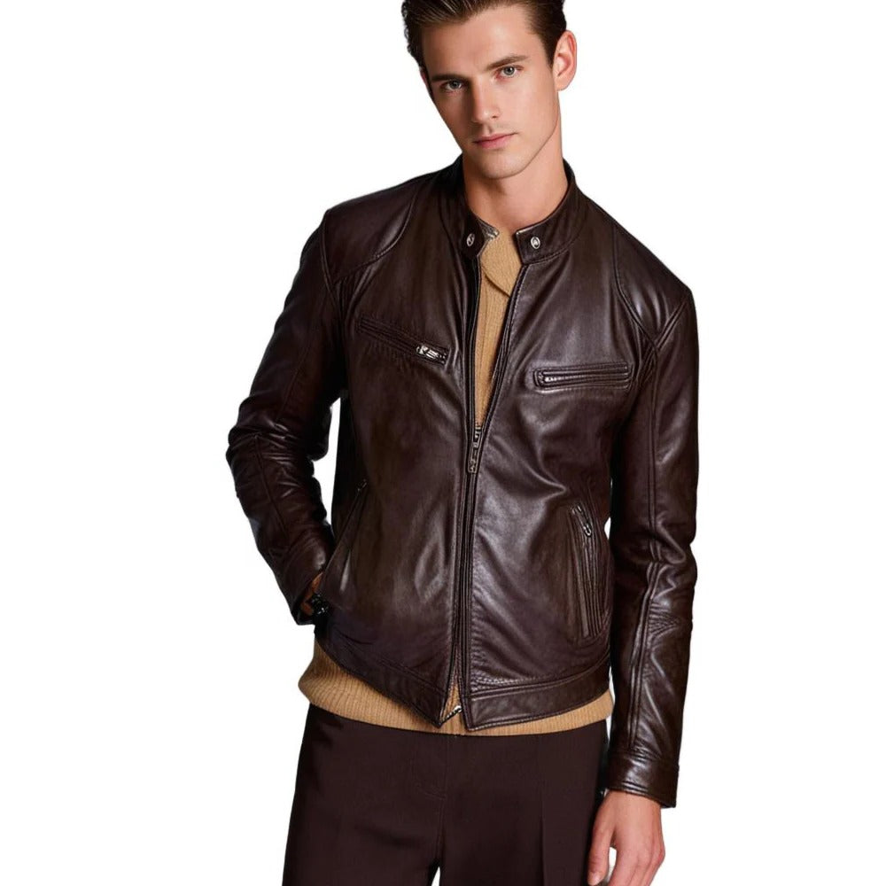 Classic Brown Biker Jacket