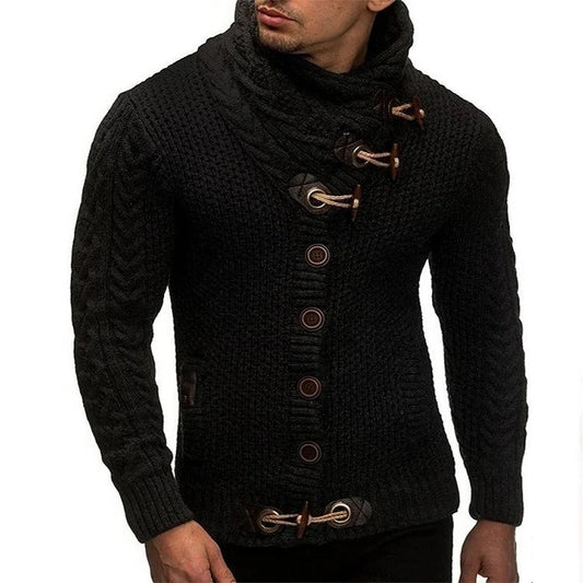 Cozy Cable Sweater With Button Front - Befez