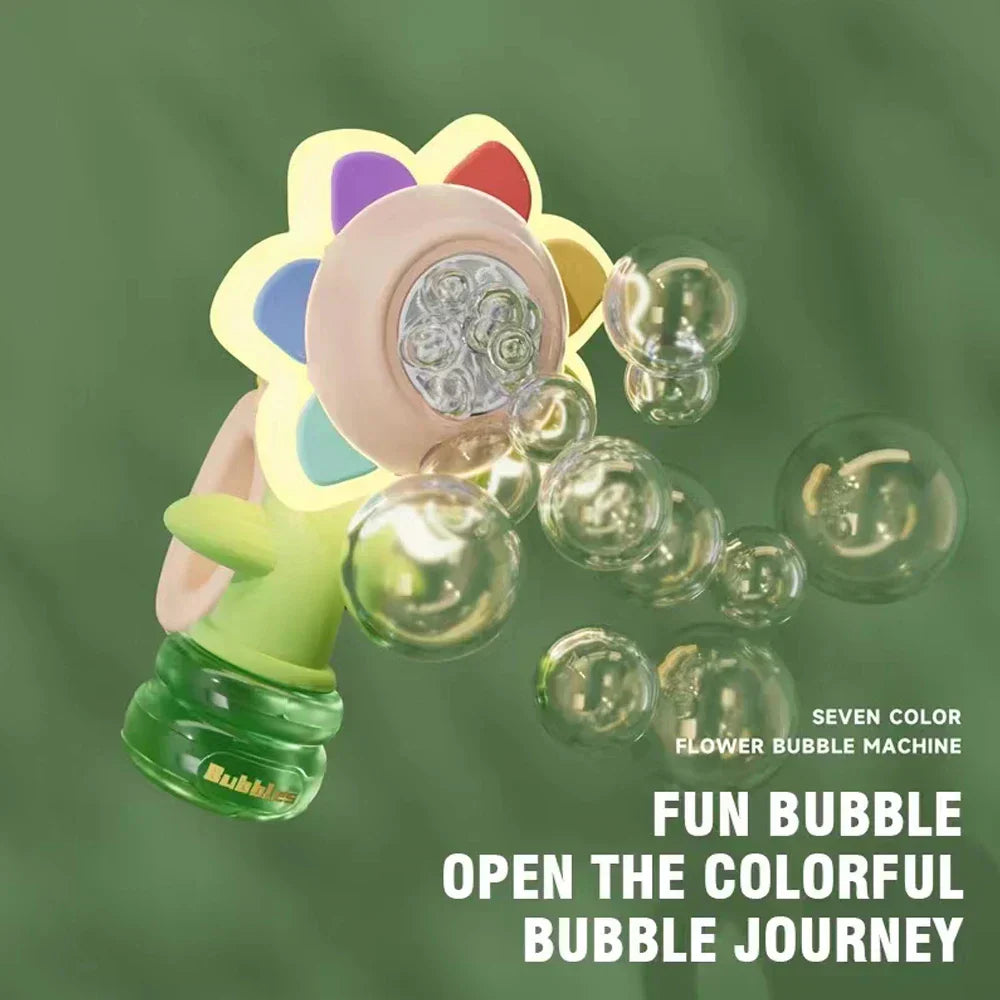 Colorful Kids Bubble Flower Gun