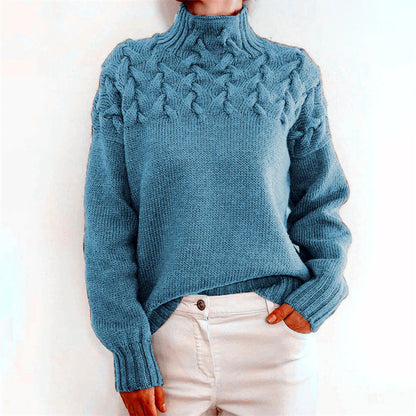 Cozy Women's Crew Neck Pullover Sweater - Befez