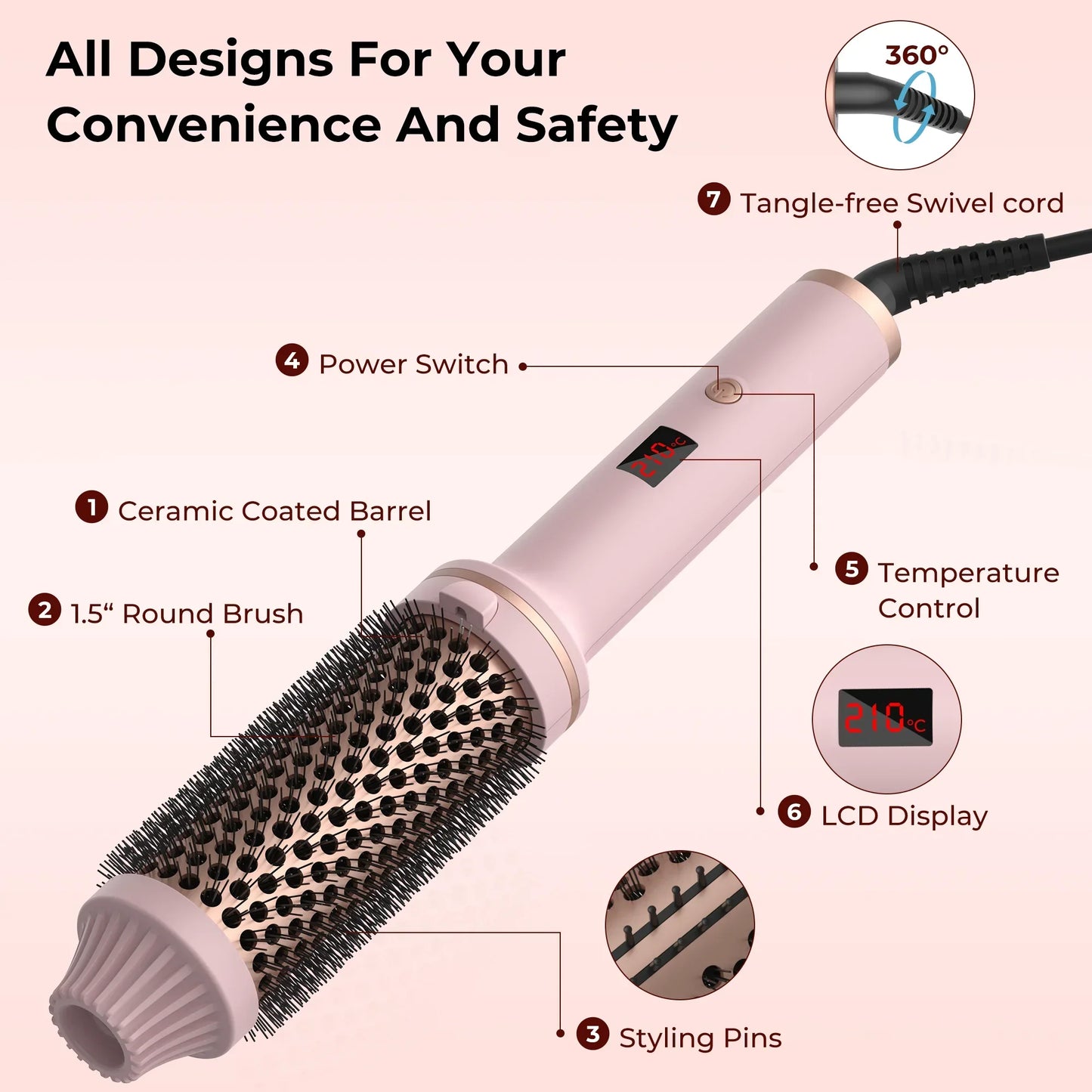 Easy Hair Curl Styling Brush