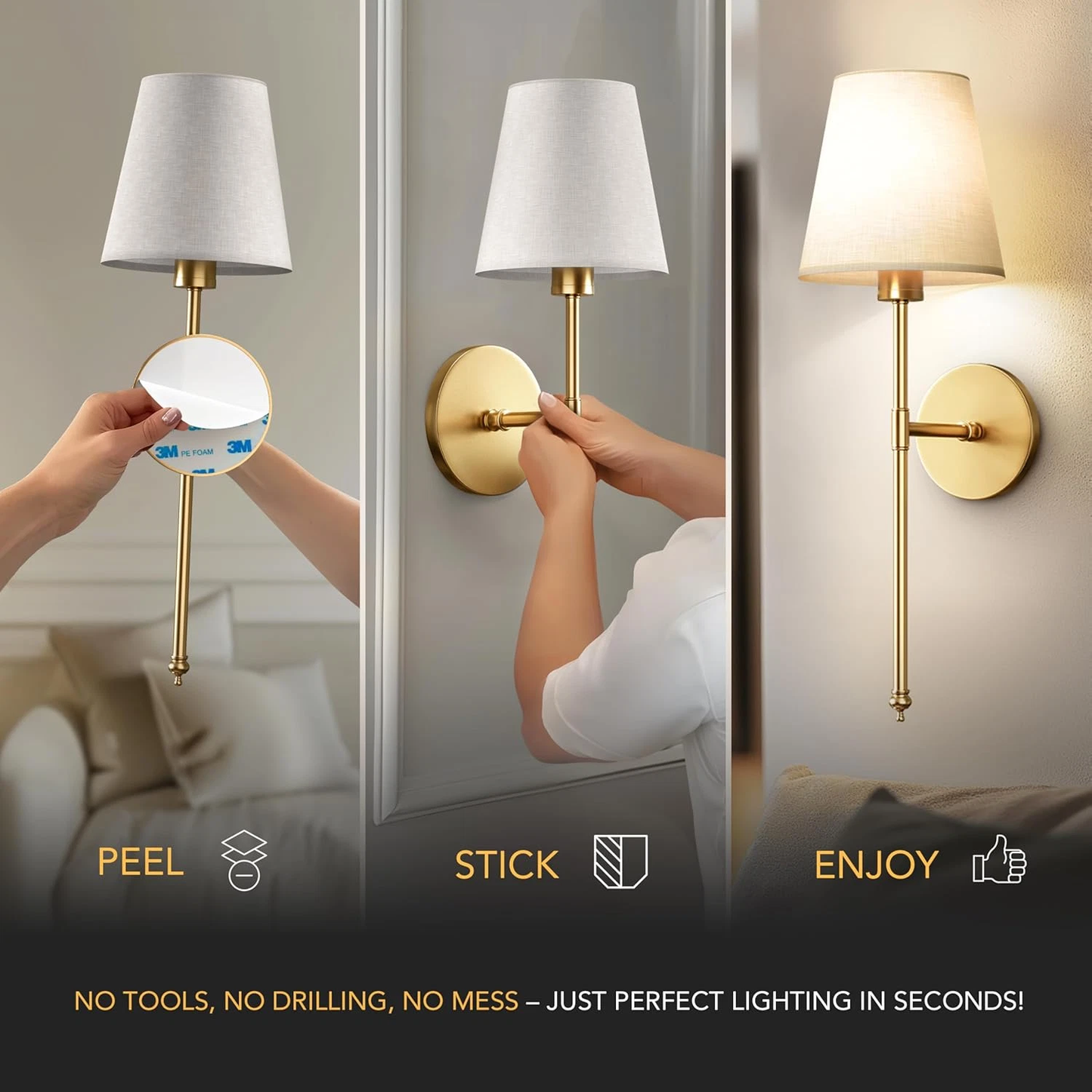 Cordless LED Wall Light Fixture