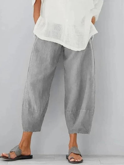 Relaxed Fit Women's Cotton Trousers