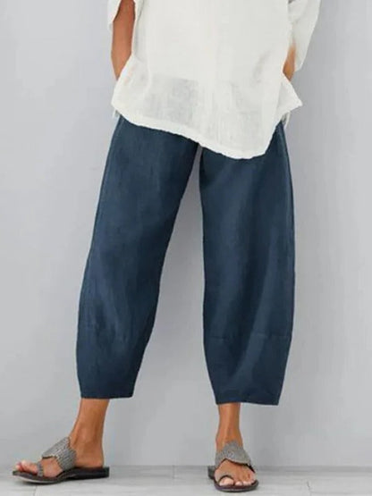 Relaxed Fit Women's Cotton Trousers