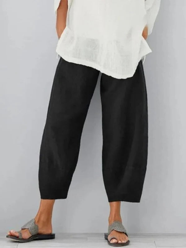 Relaxed Fit Women's Cotton Trousers