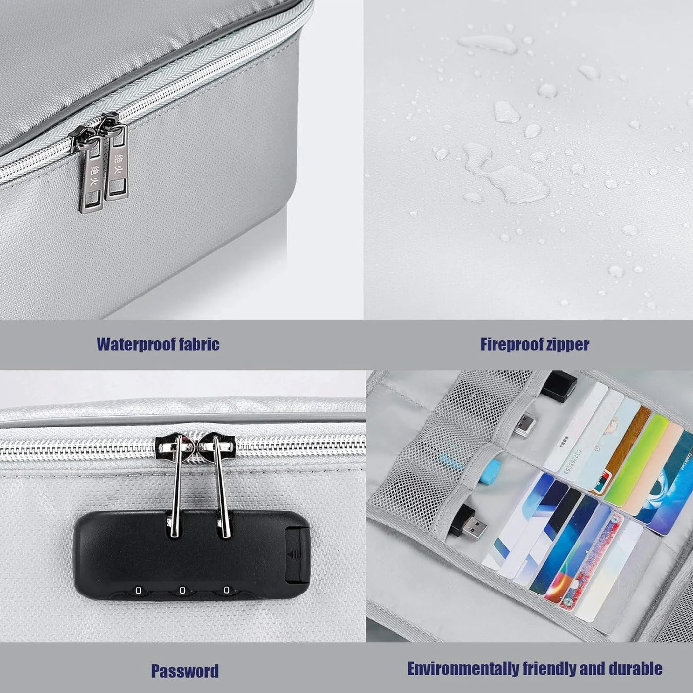 Secure File Bag with Zipper Pocket Organizer