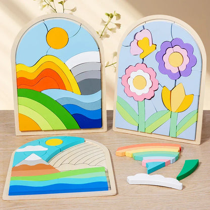 Colorful Kids Rainbow Building Blocks