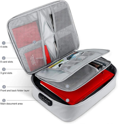 Secure File Bag with Zipper Pocket Organizer
