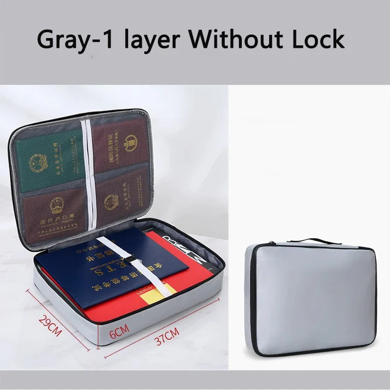 Secure File Bag with Zipper Pocket Organizer