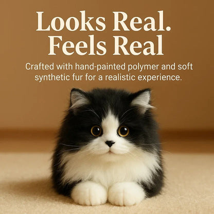 Realistic Grey and White Cuddle Cat Toy