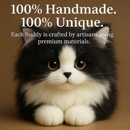 Realistic Grey and White Cuddle Cat Toy